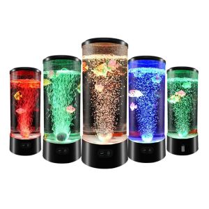 LED-Aquarium-Schreibtischlampe mit farbwechselndem Stimmungslicht, Nachtlichter für Zuhause, Büro, Wohnzimmer, Dekoration, Geschenke, Männer und Frauen, 0116