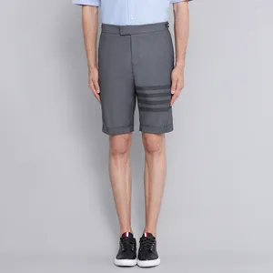 Männer Shorts Sommer Anzug Kurze Koreanische Stil Mode Marke Hosen für Männer Schwarz 4-bar Streifen Haruku Formale Hose