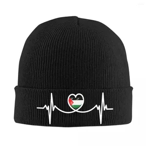 Beralar Kalp Beat Filistin Filistin Bayrak Şapkaları Sonbahar Kış Beanies Street Caps Unisex Örme Şapka