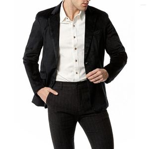 Men's Suits Work Blazer Coat Slim Fit Solid Velvet Button Lapel Long Sleeve Autumn Winter High Quality Practical Brand