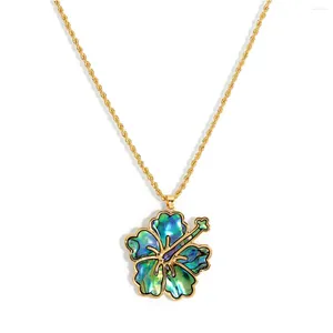 Pendant Necklaces Vsy Trends Abalone Jewelry Hawaii Necklace Tropical Hawaiian Aloha Plumeria Flower