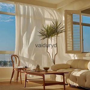 Curtain 2022 Japanese Linen Translucent Gauze Curtain Living Room Warm White High-quality Curtain Bedroom High-grade Decorative Curtainsvaiduryd