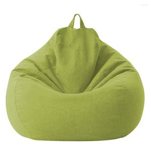 Coprisedie 100x120cm Solido Cerniera Outdoor Indoor Bean Bag Copridivano Senza Riempitivo Cotone Lino Antipolvere Accessori Mobili