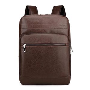 Borse Zaino da uomo Zaino multifunzionale in pelle PU Zaino per laptop Zaino per notebook impermeabile Borse da scuola Antifurto Zaino Mochila