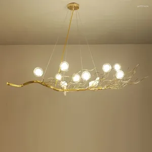 Lampadari Retro Ramo di Ferro Lampadario a Sospensione a Led Sala da pranzo Nordica Lampadario Illuminazione Nido di Uccelli Lampade a Sospensione