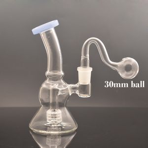 Wholesale Portable Small Glass Bong Hookahs Swiss Matrix Percolator for Tobacco Smoking Spoon Pipe Cigarette Cigar with 14mm Male Glass Oil Burner Pipe