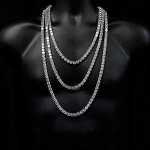 New Hip hop 5A cz tennis chain necklace Plated gold silver punk 5mm cz zircon paved long necklaces for women boy friend whole292s