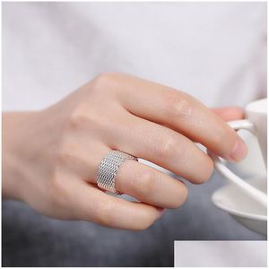 Bandringe 925 Sterling Silber Verwobener Webring für Frau Mode Charme Hochzeit Verlobungsschmuck 1269 T2 Drop Lieferung Schmuck Rin DHSPM