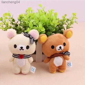 Stuffed Plush Animals 1pcs Kawaii Standing 11CM Lover Rilakkuma Bear Plush Stuffed TOY Soft Figure DOLL Key Chain Design Pendant Charm TOY