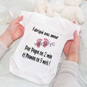 Rompers Made With Love by Dad in 2 minuti e mamma in 9 mesi abiti neonati carini body baby body estate thumpler saltone dho doccia regalo H240508