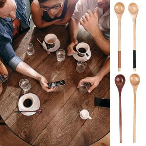 Spoons Long Wooden Spoon Soup Scoop Mall Teaspoon Drink Stirrer Tableware Chef Tasting Household Supplies Kitchen Accessories