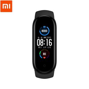 Armband Nya Xiaomi Mi Band 5 Fitness Armband Magnetchaddning 24h hjärtfrekvens Sleep Rem Nap Step Swim Sport Monitor påminn Alarm Miband 5