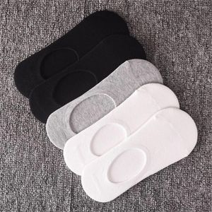 Meias masculinas 5 pares barco para homens algodão 100 verão outono antiderrapante silicone invisível respirável casual masculino ankel sox