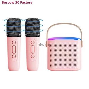 Portabla högtalare Ny mikrofonkaraoke -maskin för vuxna och barn subwoofer bärbart Bluetooth -högtalarsystem trådlöst mikrofonmusikspelare YQ240116