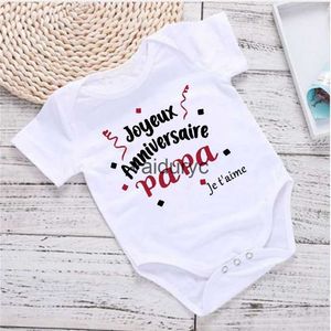 Romper buon compleanno papà ti amo per bambini abiti da bambino corpi neonati per neonati manica corta papà papà compleanno outfit regali h240508