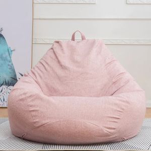 Sofa-Cover Large Small Lazy Bean Bag Sofa Chairs Cover Without Filler Linen Cloth Lounger Seat Bean Bag Pouf Puff Couch 240115
