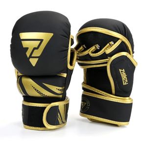 Luvas de boxe de combate mma meio dedo espessado sanda livre luta luvas de treinamento de artes marciais mistas equipamento de treinamento de boxe240115