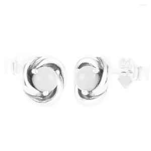 Stud Earrings 2024 June White Eternity Circle 925 Sterling Silver Jewelry For Women Bijoux Brincos