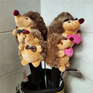 Hedgehog Driver Headcover Golf Kulübü 460cc Peluş Hayvan Ahşap Kapakları Sevimli Hediye 240116