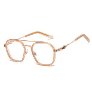 2024 Luxus-Designer-CH-Sonnenbrille für Damen, verchromt, Brillengestelle, Herrenmode, gemischt, flach, transparent, Herz-Brillengestell, Damen, Unisex, Brillen IK2O