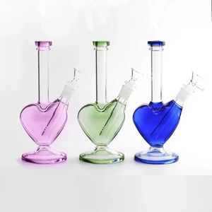 Vendita al dettaglio carino rosa a forma di cuore accessori per fumatori bong in vetro rosa narghilè/narghilè per fumatori bong in vetro rosa/bong in vetro rosa narghilè