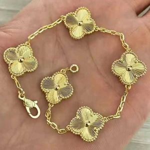 Vanly Bracetes Cleefly Luxury Brand Love Clover Designer Charm Bracelet for Women Purple Stone Turke