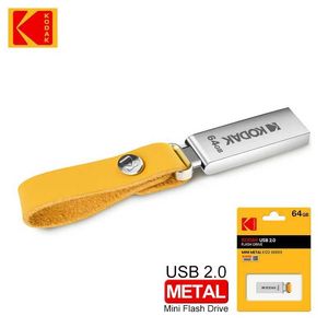 USB Flash -kör Kodak Mini Metal USB Flash Drives Lanyard för nycklar Pen Drive USB2.0 THUMB DRIVE 16 GB 32 GB 64 GB för bil bärbara datorer Destops MacBook