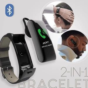 Watches 2in1 smart armband med Bluetooth hörlursrörelse/hjärtfrekvens som upptäcker sömnövervakning IP44 iOS Android -telefonsvar