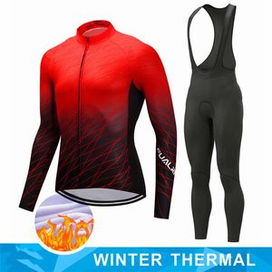 Pro Team Winter Thermal Fleece Cycling Jersey Set Long Sleeve Bicycle Clothing Mtb Bike Wear Maillot Ropa Ciclismo 240116