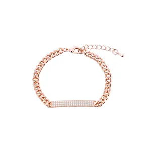 Cubic Charm Bracelets Zirconia Charms Bracelet Gold Color Simple Link Chain Bangle Women For Accessories Trendy Jewelry Pulseras
