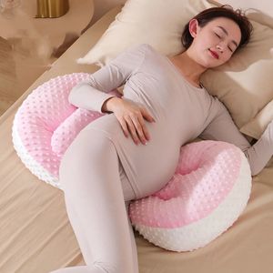 1 pc multifuncional mulher grávida travesseiro lado dormir proteger cintura apoio barriga almofada macia pele-amigável travesseiro de maternidade 240115