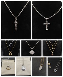 Vintage Necklace Sword Cross Faith Pendant 18K Plated Dainty Chain Minimalist Simple Tiny God Lords Prayer Religious Jewelry Gift Jewelry With Gift Box
