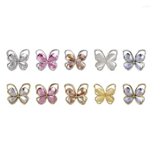 Nagelkonstdekorationer 3D Rhinestones Alloy Studs Butterfly Diy Decor