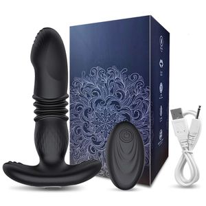 Brinquedo sexual massageador empurrando vibrador anal plug anal sem fio remoto massageador de próstata bunda adulto bens brinquedos para homens