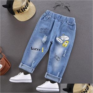 Jeans Boy Gentleman Casual Trousers Baby Toddler Boys Denim Pants Kids Children Slim Long Bot Clothing 211102 Drop Delivery Maternity Dhcgy