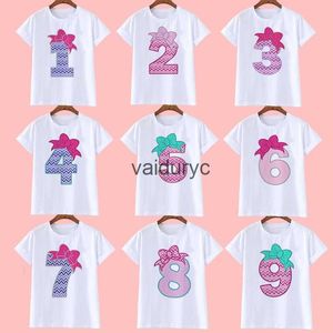 T-shirts Birthday number printed Shirts 1-10 Birthday party girls outfit T-Shirt Wild Tees Girls T Shirts Clothes Kids Gifts Fashion Topsvaiduryc