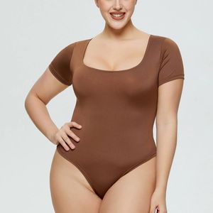 Shapers pour femmes Mode Dames Loisirs Combinaison sans col Tendance Casual Body Sexy Slim Fit T-shirt à manches courtes