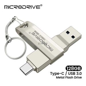 USB-флеш-накопители 2 в 1 OTG USB-C флэш-накопитель Металлическая карта памяти USB 3,0 флэш-диск 64 ГБ 128 ГБ 256 ГБ USB3.0 Dual C Pendrive