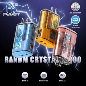 Randm Hindable Vape Crystal 12000 Puffs 36 Farben erhältlich mit Maschenspulen Großkapazität Heißverkauf