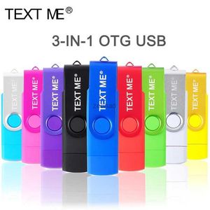 USB-Flash-Laufwerke TEXT ME Hochgeschwindigkeits-USB-Flash-Laufwerk OTG Pen Drive 64 GB USB-Stick 32 GB 16 GB 8 GB Pendrive Flash Disk für Android Micro/PC/Auto/TV