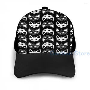 Ball Caps Fashion Kittens Basketball Cap masculino impressão gráfica Black Unisex Hat adulto