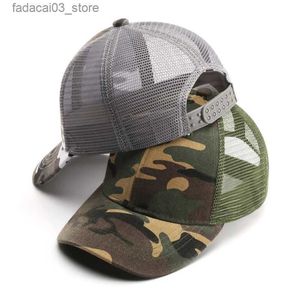 Ball Caps Summer 3-10 lat Dziecko Dziecko Dopasowanie Kamuflaż Kapita baseballowa Baby Outdoor Casual Sunshreen Oddychający Sunshade T30 Q240116