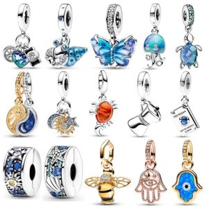 2024 Blue Butterfly Sea Turtle Hermit Crab Crab Passport Presport Bead Sier Plating Charm Fit Fashion Bracelet Diy Jewelry