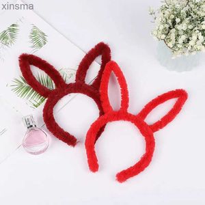 Headbands New plush Children girls adult Bunny Ear Headband Fancy Dress Costume Hen Party Rabbit ear hairbands headwear Accessories YQ240116