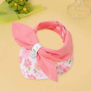 Dog Collars Cat Saliva Towel Flower Pattern Pet Collar Neckerchief With Bowknot Closure Comfortable Triangle Scarf For Supplies