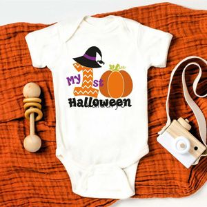 ROMPERS MEIN erstes Halloween Baby BodySuit Halloween Party Infant Outfit Kleidung Jungen Mädchen Urlaubsanzug Neugeborenes Kurzarm Rompers H240508