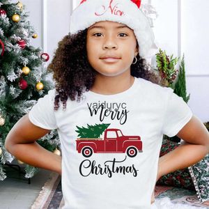 T-shirts Merry Christmas Print Fashion ldren Clothes Baby Boys Girls Short Sleeve T-shirt Kids Graphic Tee Xmas Holiday T Shirts Gifts H240508