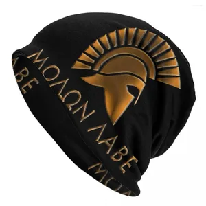 Basker Molon Lave Spartan Warrior Litos Font Fashion Beanie Caps Skallies Beanies Ski Bonnet Homme Hats
