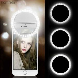 Selfie światła USB Pierścień Selfie LED Light Telefle Mobile Lens Lampa Selfie Portable telefon komórkowy Luminous Pierścień Pierścień LED Lightl240116