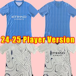 Haaland Soccer Jerseys 24 25 De Bruyne Phillips Mans Cities Grealish Mahrez Man Foden 2024 2025 Alvarez Player Version Home Away Third Men